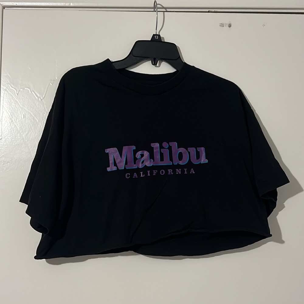 Malibu California Black Crop Top